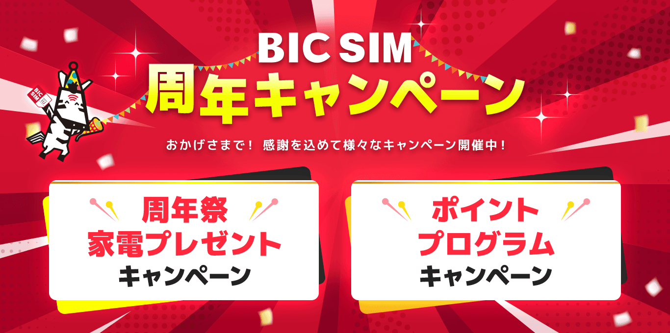 BIC SIM周年キャンペーン