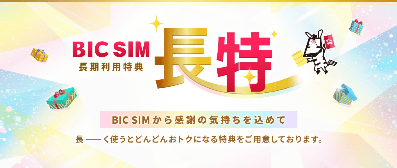 BIC SIM長特　長期利用特典