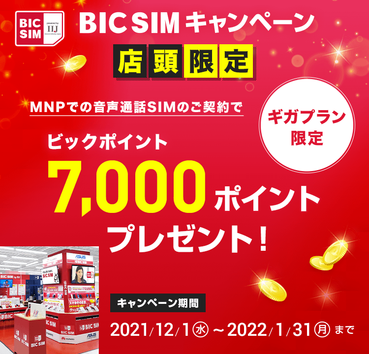 月額990円「BIC SIMキャンペーン」開催中!