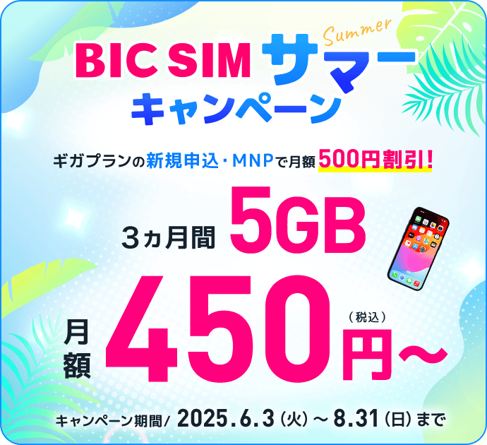 BIC SIM サマーキャンペーン