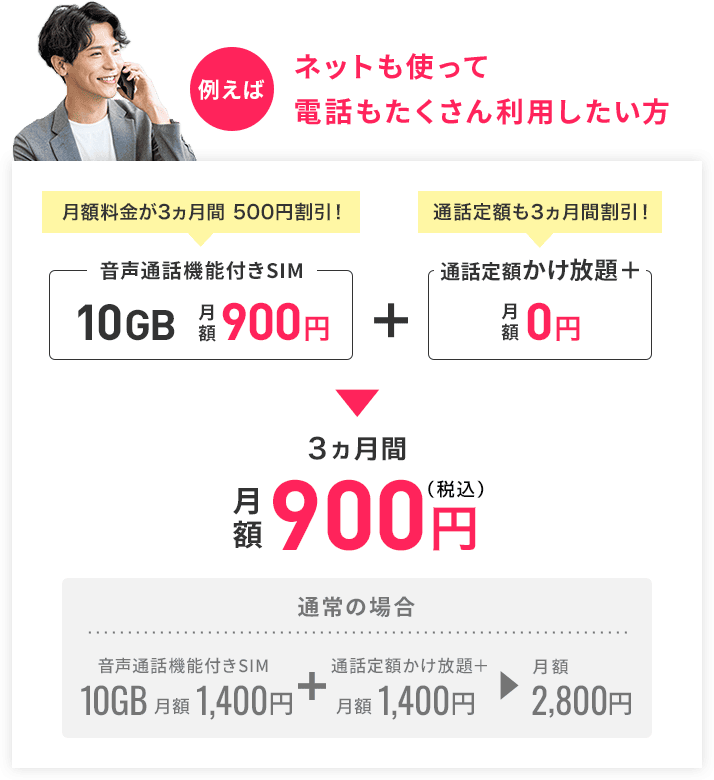 ネットも使って電話もたくさん利用したい方