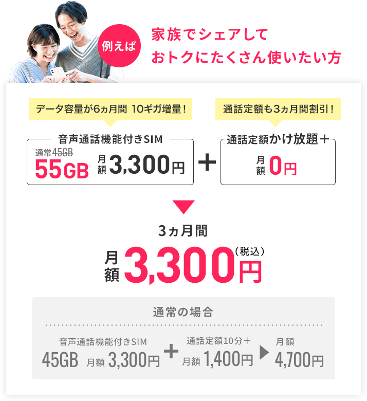 家族でシェアしておトクにたくさん使いたい方