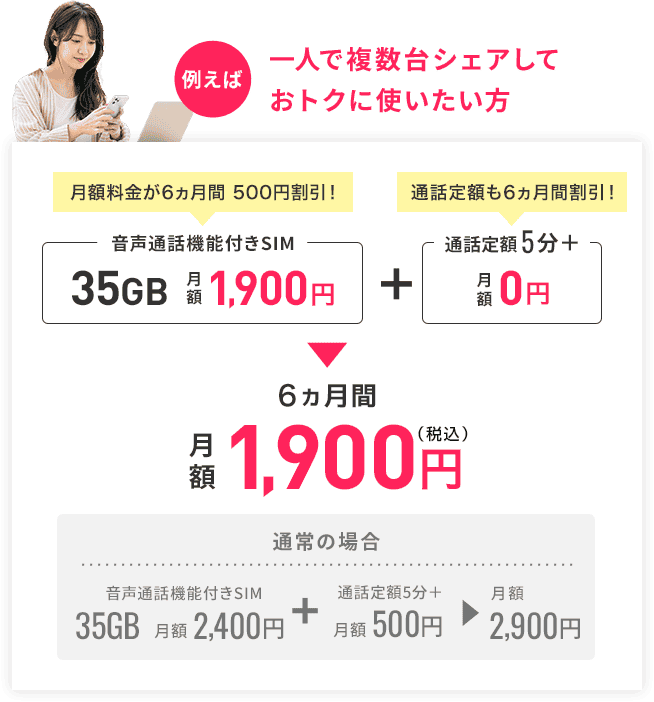 一人で複数台シェアしておトクに使いたい方