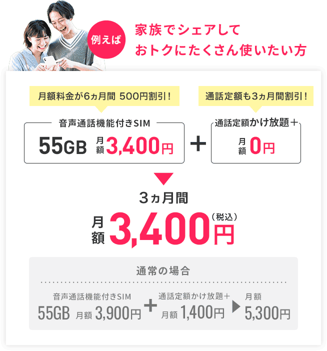 家族でシェアしておトクにたくさん使いたい方