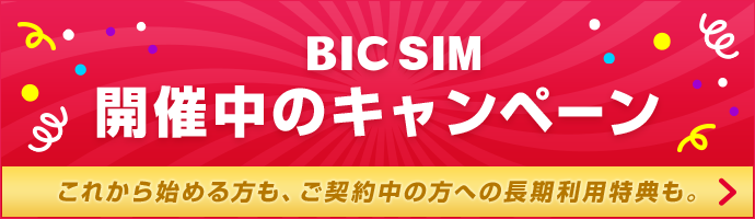 BIC SIM 開催中のキャンペーン