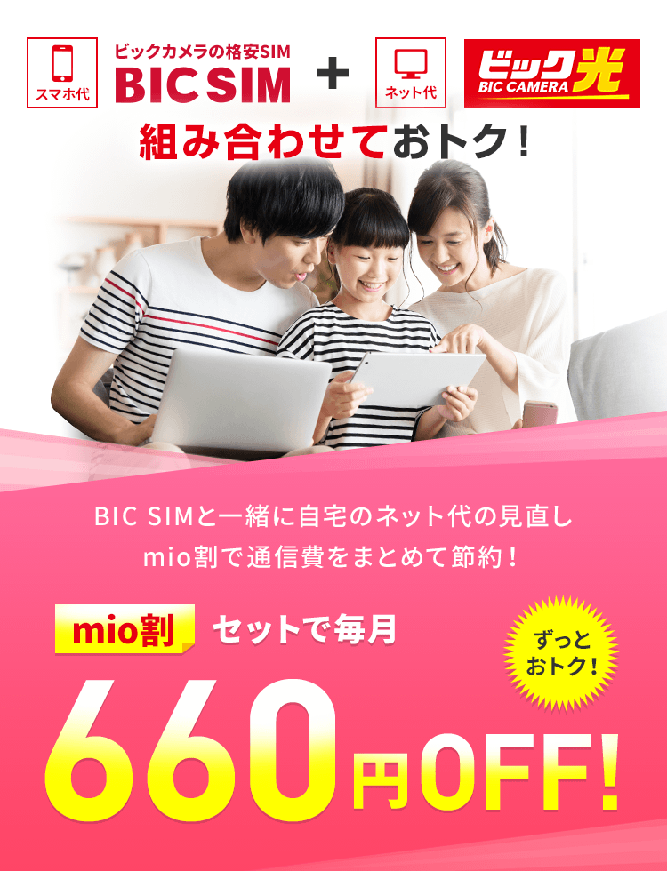 BICSIM + ビック光 組み合わせがおトク！