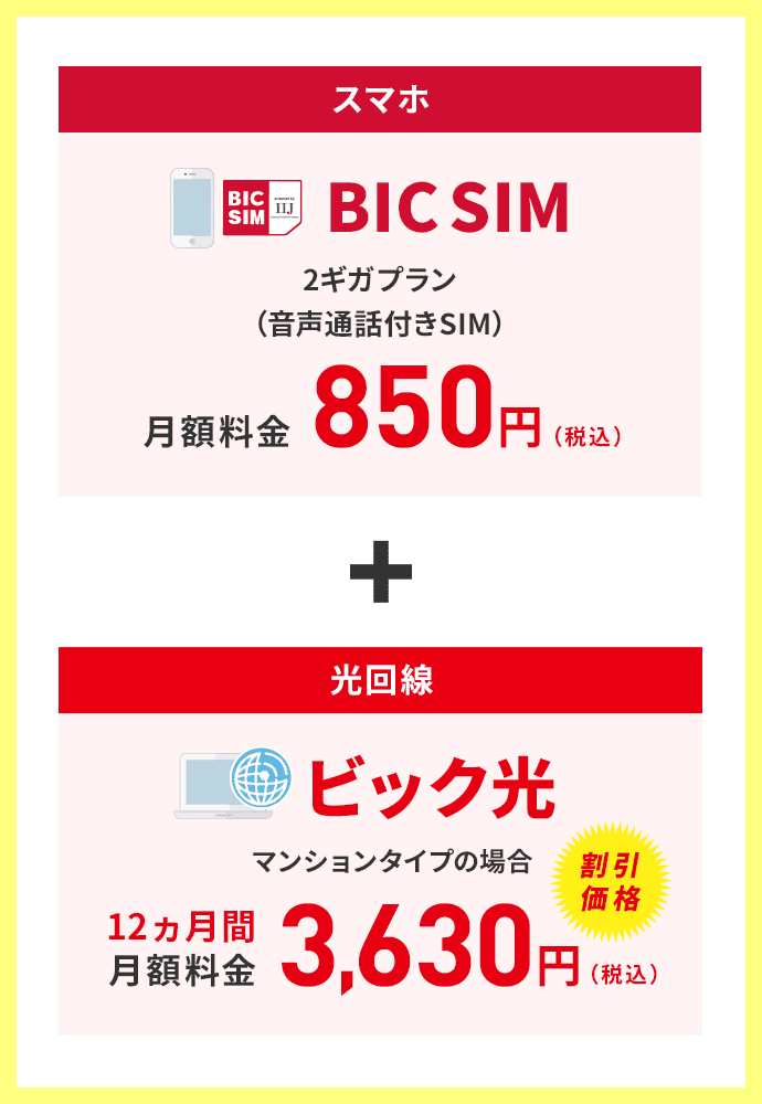BIC SIM + ビック光