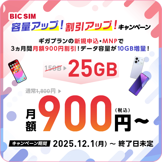 格安SIMのBIC SIM（公式）｜ビックカメラの格安SIM・格安スマホ