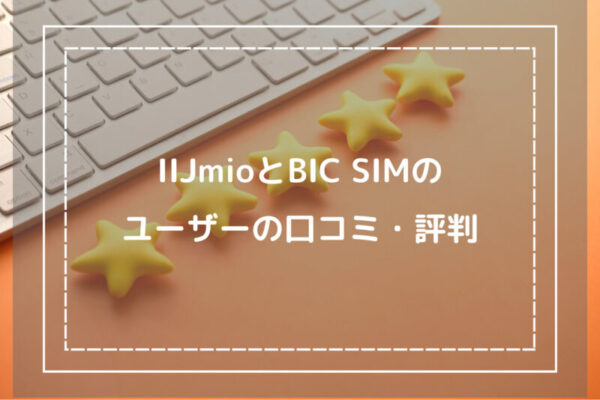 IIJmioとBIC SIMのユーザーの口コミ・評判