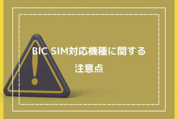 BIC SIM対応機種に関する注意点