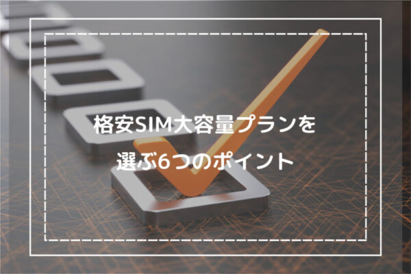 格安SIM大容量プランを選ぶ6つのポイント
